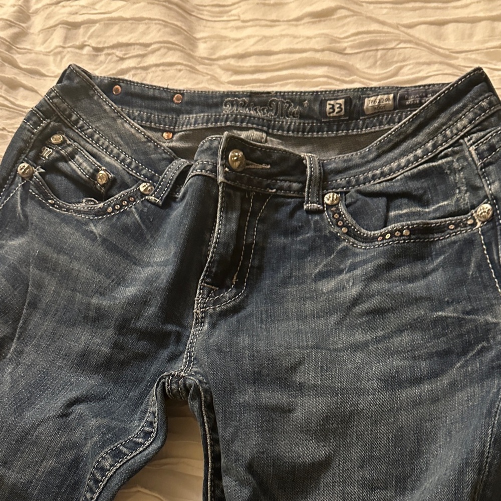 Miss Me Dark Blue Straight Jeans - Picture 3 of 4